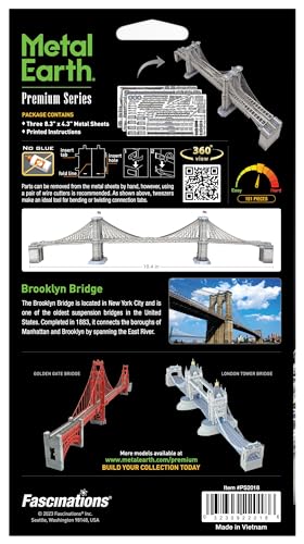 Metal Earth Premium Series Brooklyn Bridge 3D Metal Model Kit Fascinations
