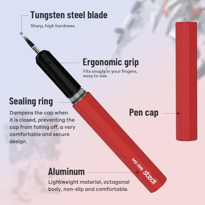 stedi Model Scriber Chisel 0.1mm Tungsten Steel for Panel Line Resin Models - style: Red+0.1mm