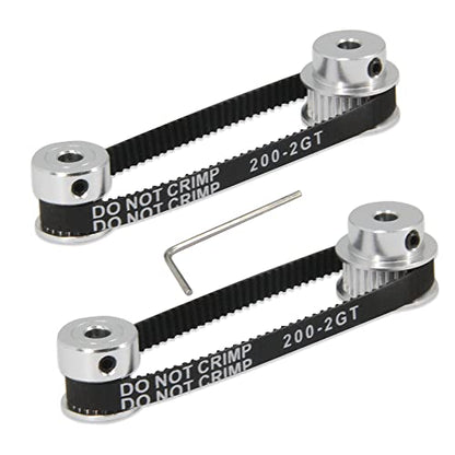 2PCS Set GT2 Synchronous Wheel 20&30 Teeth 5mm Bore Aluminum Timing Pulleys with 2PCS Length 200mm Width 6mm Belt (20-30T-5B-6) - style: 20-30T-5B-6