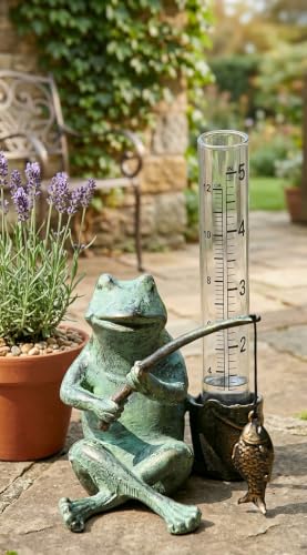 SPI Home 33456 Frog Fisherman Rain Gauge