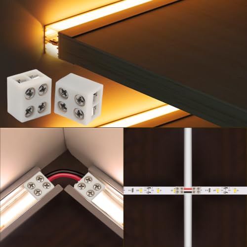 20 Pcs 2 Pin 8mm LED Strip Connector, Solderless Screw Terminal - size: 2Pin 8mm