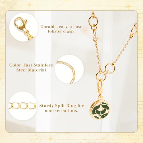 Wisreach 18K Gold & Silver Chain for Jewelry Making, 80 Feet 14 Rolls DIY Bracelet Chains with 200 Jump Rings, 20 Lobster Clasps & 20 Connectors - size: Size 3
