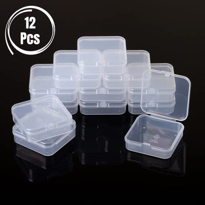 Mr. Pen- Bead Organizer Box, 12 pcs, Clear - color: Clear White, size: 12 Pcs(2.15"x2.15"x0.7")