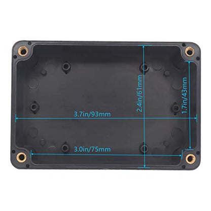 Junction Box, Zulkit Project Box IP65 Waterproof Outdoor Box ABS Plastic Electrical Boxes Electronic Enclosure Black 3.94 x 2.68 x 1.97 inch (100X68X50mm) (Pack of 2) - size: 3.94" x 2.68" x 1.97"(Pack of 2)