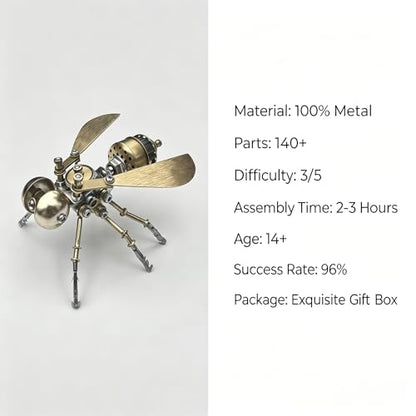 3D Metal Puzzle Mechanical Model Kit Steampunk Bee Insect 140+ Parts No Glue Build Premium Desktop Decor Christmas & Birthday Gift for Adults Hobbyists (Little Bee -B) - style: Little Bee -B