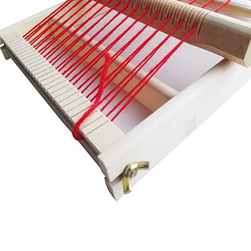 KISSBUTY Wooden Multi-Craft Weaving Loom Large Weaving Frame to Handcraft for Beginners, 9.9 by 15.7 by 1.3 Inches (Wooden)