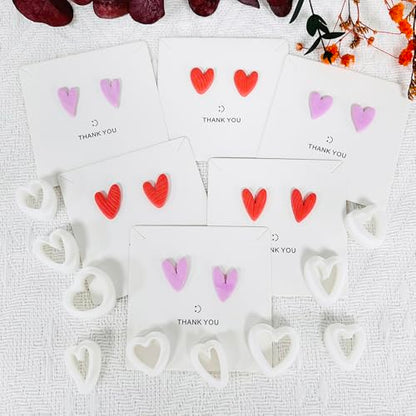 Xaekicr Heart Shape Polymer Clay Cutters Set – 10PCS Clay Earring Cutters for Polymer Clay Jewelry Making, Valentines Day Clay Tools and Molds for DIY Crafts - color: C color