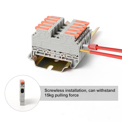 50Pcs KV2.5 Terminal Blocks, 28-12 AWG - color: Grey, size: 50 Pcs