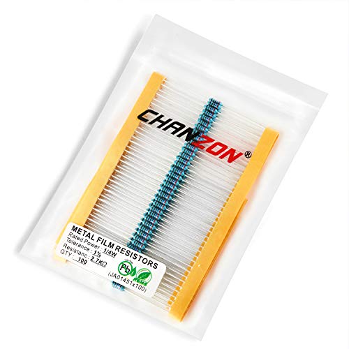 Chanzon 100pcs 1/4W (0.25W) 2.7K Ω ohm Metal Film Fixed Resistor - size: [1-4ZC07] 2.7K ohm
