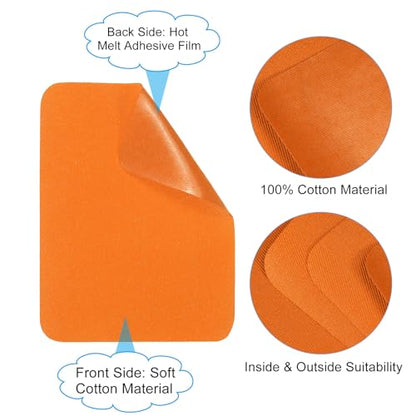 PATIKIL Fabric Iron-on Patches 8Pcs 5x4Inch Repair Patches Orange-Yellow - color: Orange-yellow