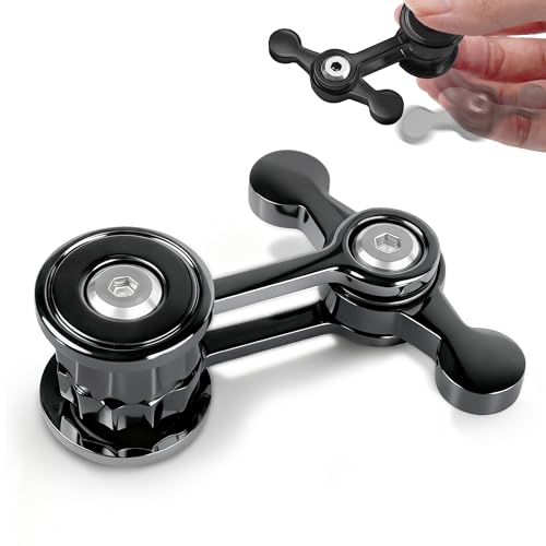 Metal Fidget Spinner Toy for Adult Cool Gadgets Gifts for Teen Boy Silent Figette Office Desk Toy Anxiety Stress Relief Item Quiet Calming Down Autism ADHD Tools Valentines Day Gifts for Him Men - style: black