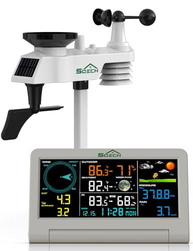 SQECH Weather Stations Wireless Indoor Outdoor with 7-in-1 Outdoor Sensor