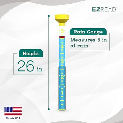 Headwind EZRead 26” Giant Professional Outdoor rain Gauge, USA Made Heavy Duty All Weather Freeze Proof mountable with Float, Yellow (820-0018) - color: Yellow, size: 26-Inch