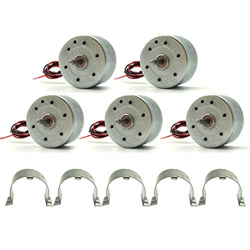 EUDAX Mini Generator Motors 3V-12V DC Motor Electric Motor for DIY Toys Wind Turbine Generator Hand Cranked Power Generator Model (Metal Motor Holder)