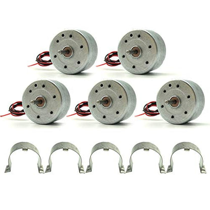 EUDAX Mini Generator Motors 3V-12V DC Motor Electric Motor for DIY Toys Wind Turbine Generator Hand Cranked Power Generator Model (Metal Motor Holder)