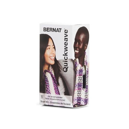 Bernat QuickWeave - 1 Pack of 120 Yards/4.9 oz Purple Tartan Yarn, 80% Acrylic, 20% Wool, Grid 85% Acrylic, 15% Polyester, Needle 100% Plastic - color: Purple Tartan