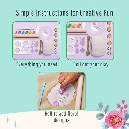 Bright Stripes Wish*Craft Flower Power DIY Pottery Kit for Ages 8+ - style: Flower Power Pottery