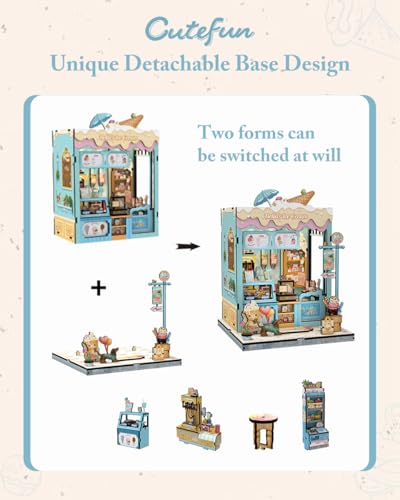 Cutefun Book Nook Kit - DIY Miniature Dollhouse Kit for Adults and Teens - color: Bella's Ice Cream