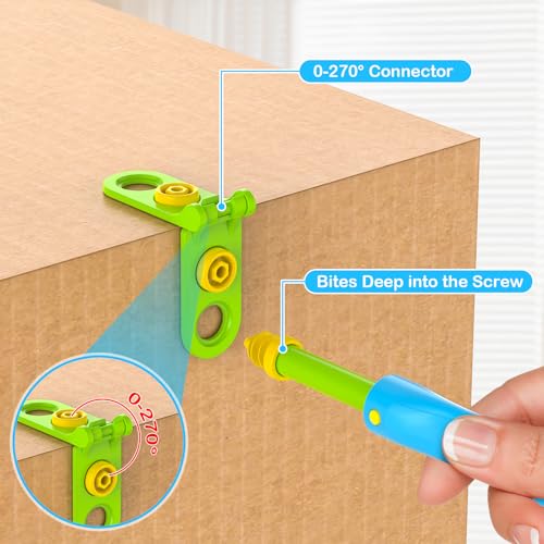 Cardboard Construction Kit for Kids, 173PCS Cardboard Tools Building Set for Family Team DIY Activities, Creative STEM Educational Toys, Easter Gifts for Kids
