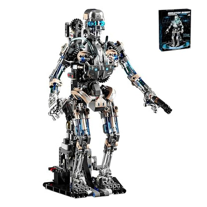 CSNRHG Mechanical Skeleton Robot Building Block Toy 692+Pieces Twistable Body and Poseable Design Creative STEM Toy for Kids and Adults - color: Skeleton Robot