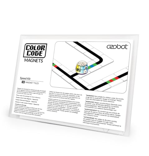 Ozobot Color Code Magnets Speed Kit, Interactive Coding Learning Tool for Kids Ages 3+, Enhances Logic & Problem Solving Skills, 18 Tiles, Evo & Color Codes Magnets Base Kit Required Not Included - style: Color Code Magnets - Speed Kit (18 Tiles)