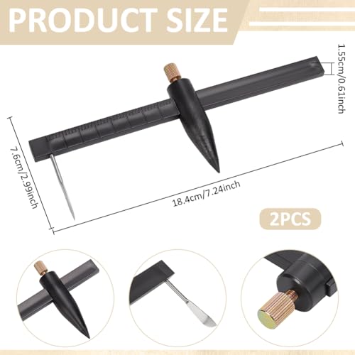 UNICRAFTALE 2Pcs Adjustable Compass Circle Cutter for Pottery Clay 18x8cm