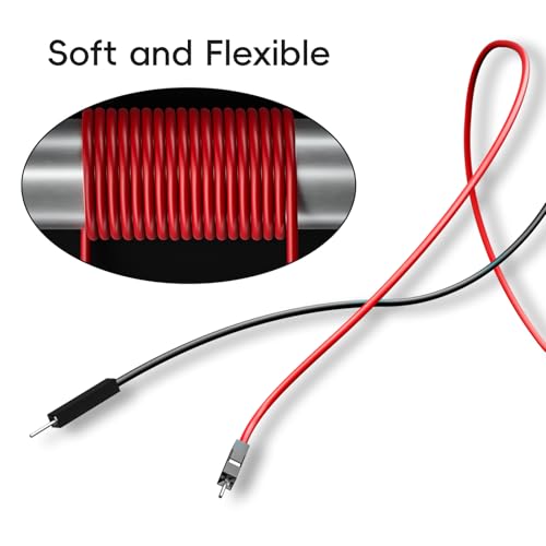 Goupchn Test Hook Clips to Breadboard Male Jumper Wires Soft Flexible Silicone Test Leads for Electrical Testing (Pack of 2) - size: Breadboard Male to Test Hook (Pack of 2)
