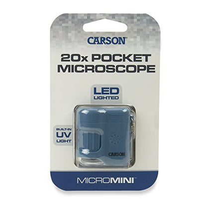 Carson MicroMini 20x LED Lighted Pocket Microscope Keychain - color: Blue