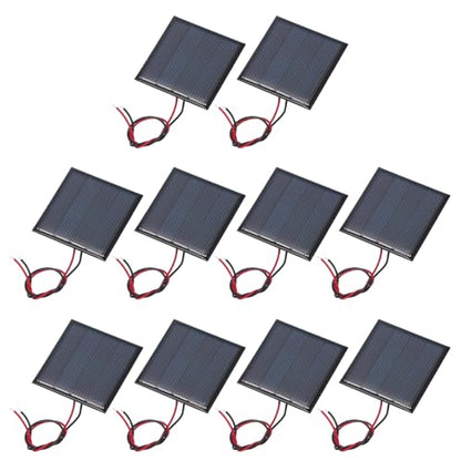 MECCANIXITY 10 Pcs 2V 0.22W 110mA Mini Solar Panels, Small Polycrystalline Solar Cell Panel with 2 Cable for DIY Electric Toy Materials Kits Charger, 44mm x 44mm - style: 2V 0.22W 110mA