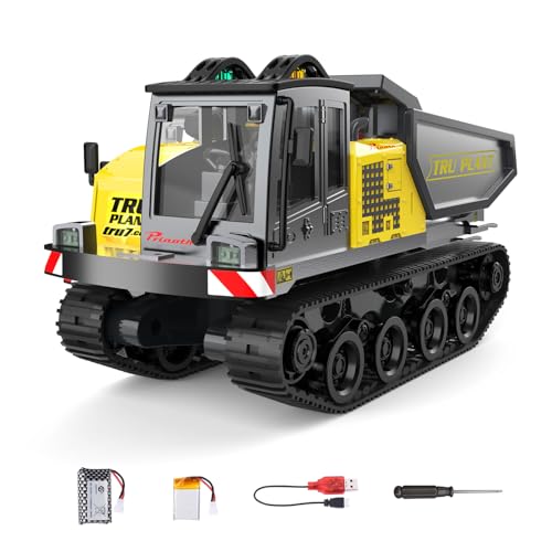 Adult Metal Mini 1:50 Remote Control Dump Truck, Screw-Driven, Comes with Two Batteries and a Carrying case, Making it an for Model Enthusiasts and Children. - color: Dump Truck