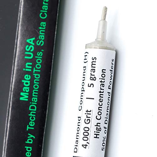 TechDiamondTools Diamond Polishing Compound Polishing Paste USA Made 4,000 Grit 2-4 Microns for Marble Glass Metal Rock Jewelry Resin Silver Chrome Gemstone with High Concentration of Diamond Powder - size: 4,000 grit / 2 - 4 microns