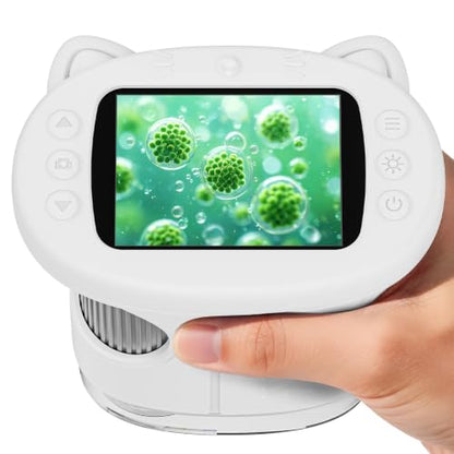 SEEKID Kids Microscope,1000X Handheld Digital Microscope (White) - color: White