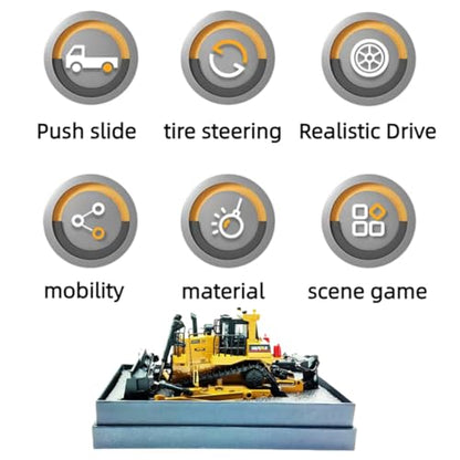 Die Cast Construction Toy All-Metal Heavy Bulldozer Model 1:50 Scale - Highly Detailed, Perfect for Collectors and Display, Durable Alloy Material, Ideal Gift - style: Heavy Bulldozer model