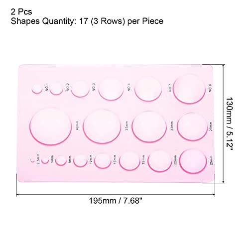 PATIKIL Quilling Mold 8x5 Inch, 2 Pack Half Ball Domes 3-Row Mold Crimper Tool for 3D Flower Pot Crafts, Pink - color: Pink