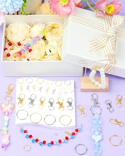 990PCS FIVEIZERO Keychain Making Kit, Mixed-Color Keychain Clips & Key Ring - color: mix