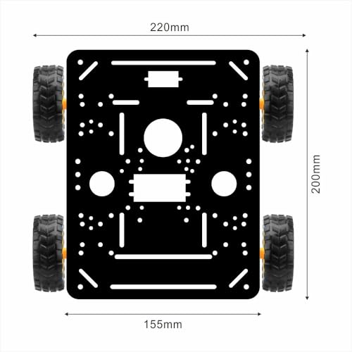 OSOYOO FlexiRover Building Kit for Arduino – Customizable Robot Car Chassis with 4 TT Motors and Wheels, Ideal for Robotics Development (Not Included Main Board for Arduino)