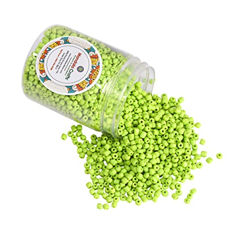 Mandala Crafts 3mm Lime Green Round 8/0 Glass Seed Beads for Beadwork - color: Lime Green, size: Round 8/0 or 3 mm