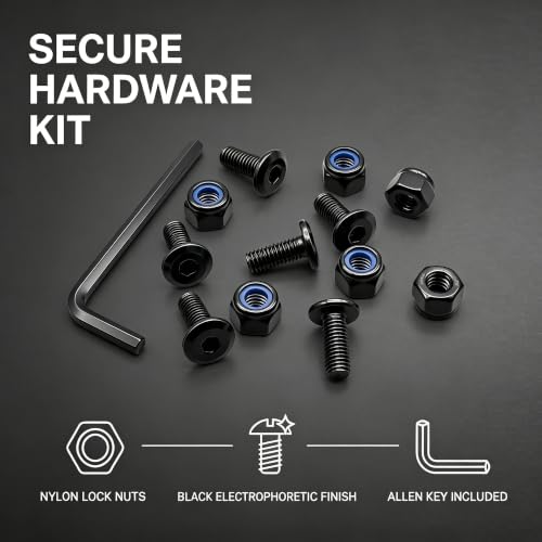 weideer 30pcs M8-1.25x16mm Nuts and Bolts Kit, Stainless Steel 18-8 (304) Flat Head Hex Socket Cap Furniture Bolts,Nylon Lock Nuts with Hex Spanner - size: M8x16mm, style: Flat Head Hex