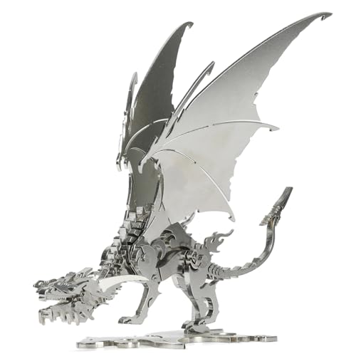 Mechanical Ice Dragon 3D Metal Puzzle 3D Metal Model Kits DIY Mechanical Fine Assembly Model Suitable for Adults and Teenagers, Enhance Hands-on Ability, Creative Decorations - color: 09.ice Dragon