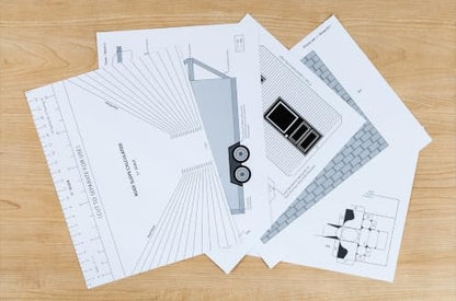 Tiny Houses Architecture Kit: Build Your Own Cardstock Paper Models, Furniture & Trailer with Blueprints, Scale Ruler & Roof Slope Calculator | DIY Craft for Teens & Adults