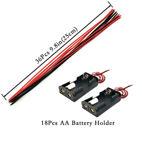 EUDAX 18 Set DC Motors Kit,Mini Electric 1.5-3V 24000RPM Hobby Motor with 252Pcs Plastic Gears,2 x AA Battery Holder,Wires for STEM DIY Toy