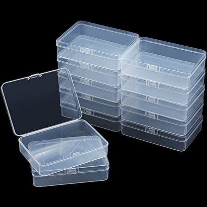 SATINIOR 48 Packs Clear Small Plastic Containers Transparent Storage Box with Hinged Lid for Small Items Crafts Jewelry (4.4 x 3.3 x 1.2 Inch) - size: 4.4 x 3.3 x 1.2 in