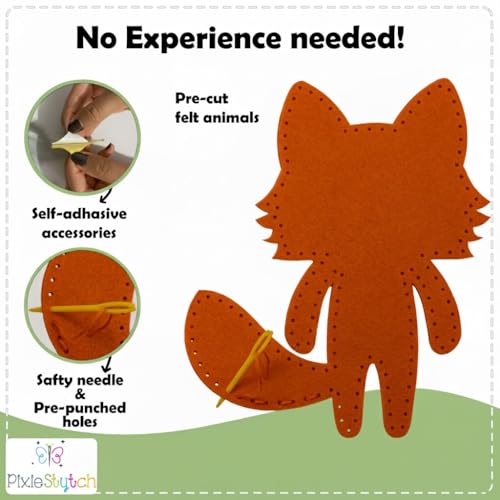 Sewing Kit for Kids - Sew & Create 6 Adorable Woodland Projects - Fun DIY Craft Set for Ages 6 and up - Educational & Creative Sewing Kit for Girls & Boys - Gift for Young Crafters