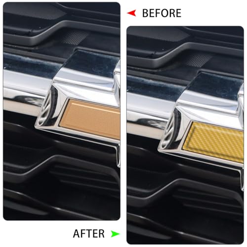 QianBao Compatible with Gold Carbon Fiber 11.8" x 4" Chevy Bowtie Emblem - color: Gold