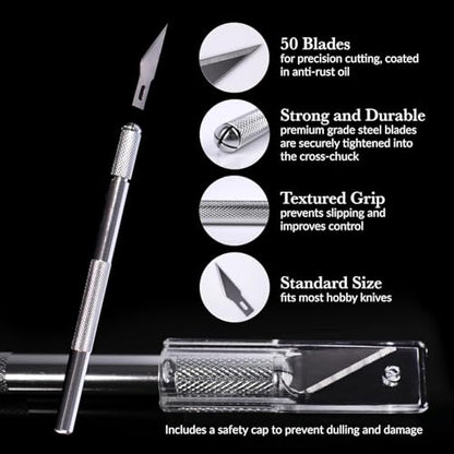 WA Portman Hobby Knife Set, 1pc Craft Precision Knife Set with 10 Blades - size: 1 Knife 10 Blades