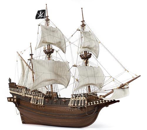 OcCre Buccaneer 1:100 Scale Laser Cut Wood and Die-cast Metal Display Ship Model Kit No. 12002 (Model Only - Unfinished) - color: Model Only - Unfinished