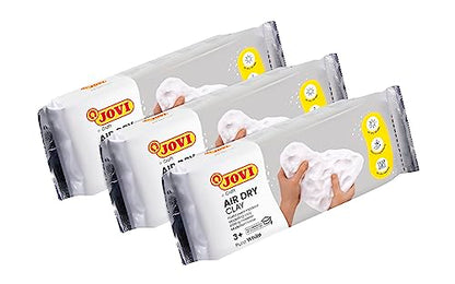 Jovi - Air Dry Clay, Set of 3 Units, 1.1lb Each, Total of 3.3lb, White - color: White