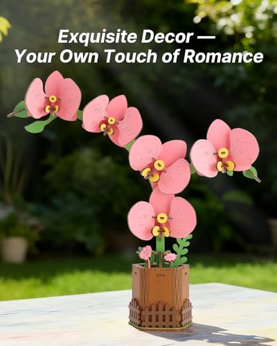 Kaayee 3D Wooden Flower Puzzles Phalaenopsis, Wood Flowers Craft for Adults - color: Phalaenopsis