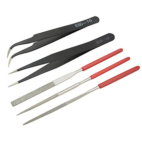 Professional 17 PCS Model Tools Kit Modeler Basic Tools Craft Set Hobby Building Tools Kit for Gundam Car Model Building Repairing and Fixing(L)