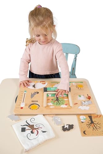 Tender Leaf Toys - Weather Watch - Educational Wooden Weatherboard for Kids - Perfect Climate Teaching Toy Station for Kids to Play and Learn for Age 3+